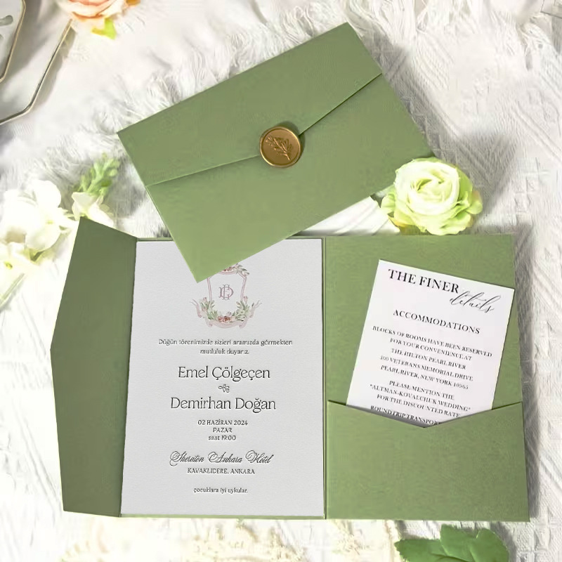 Enveloppes à trois volets vert - Wax Seal Letter Kit avis et prix